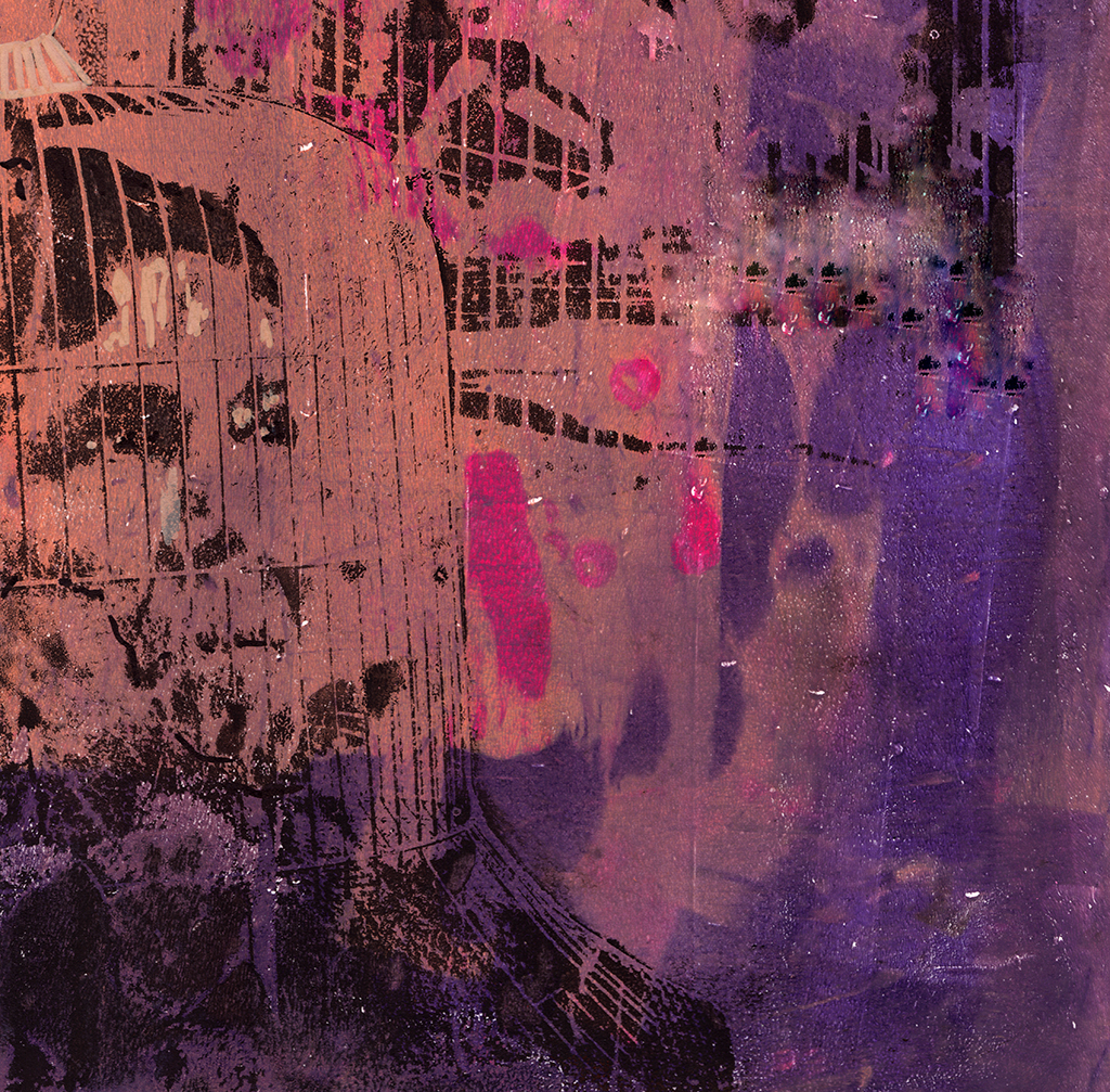 Grafika: Diabeł Boruta, monotypia, Ula Marz, 2025